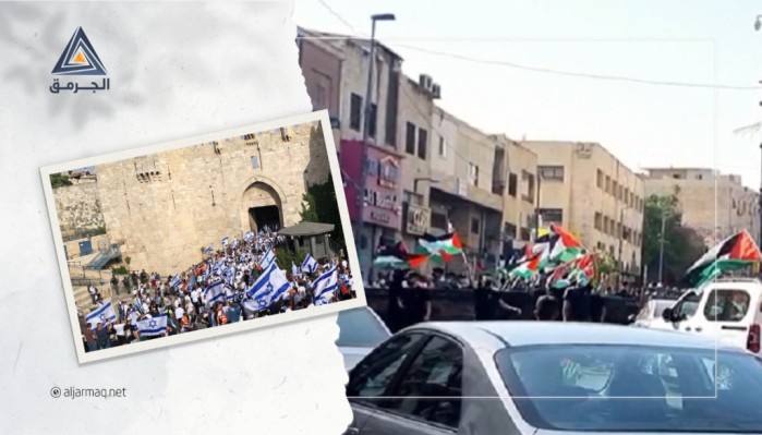 قوات الاحتلال تقمع مسيرة أعلام فلسطينية بشارع صلاح الدين بالقدس